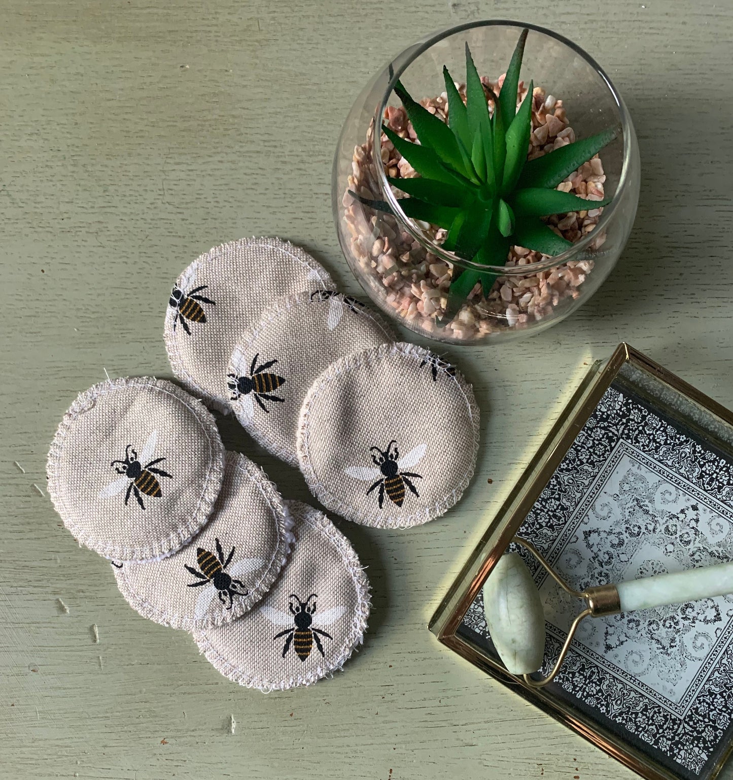 Bumble Bee Eco-Friendly Reusable Makeup Pads & Face Cloths | Double-Sided with Terry Towelling Fabrics | Sustainable Skincare Essentials