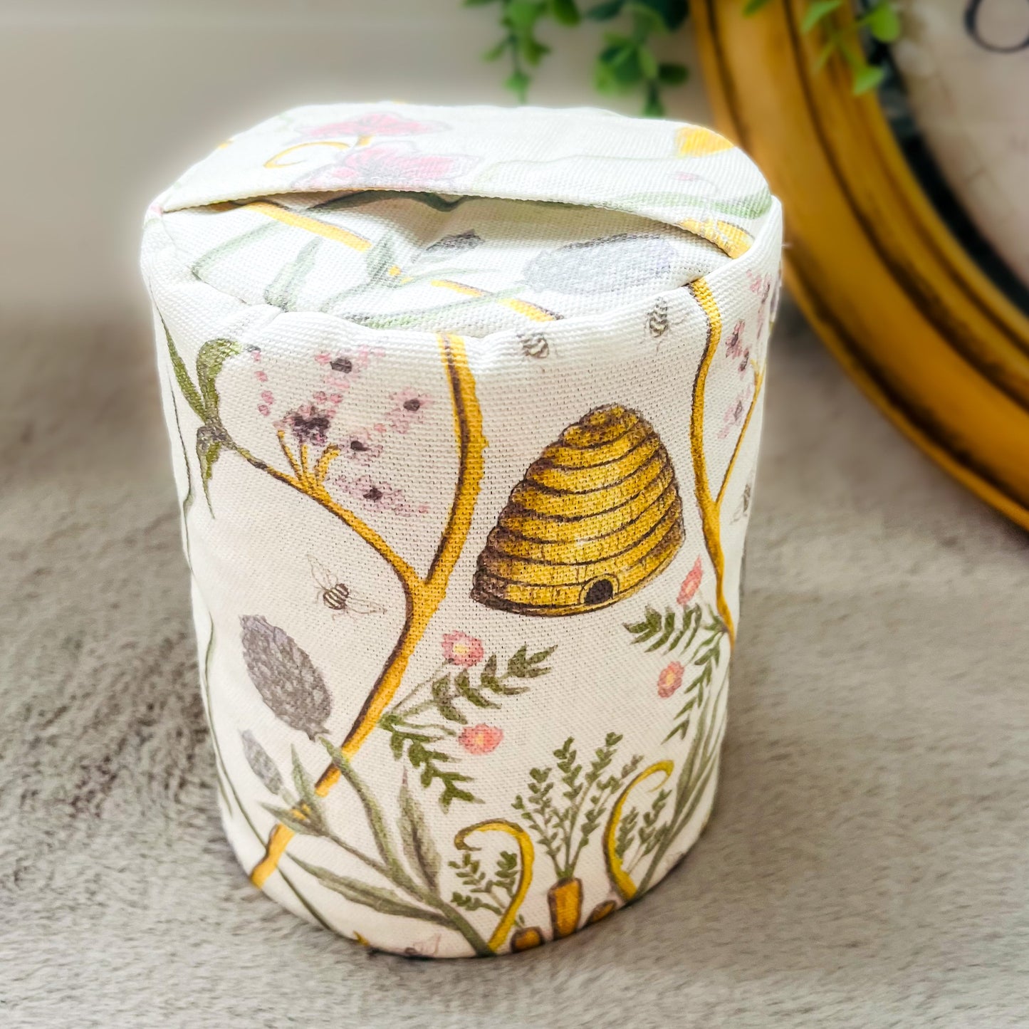 Handmade Floral Bee Doorstop with Angel Strawbridge Chateaux Fabric - Filled or Unfilled, Pyramid & Cylinder Shapes