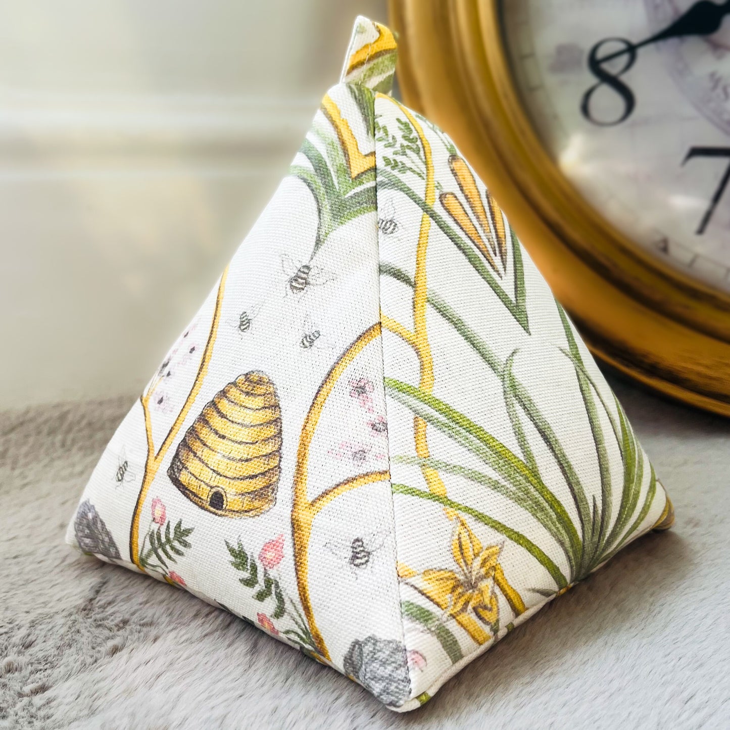 Handmade Floral Bee Doorstop with Angel Strawbridge Chateaux Fabric - Filled or Unfilled, Pyramid & Cylinder Shapes