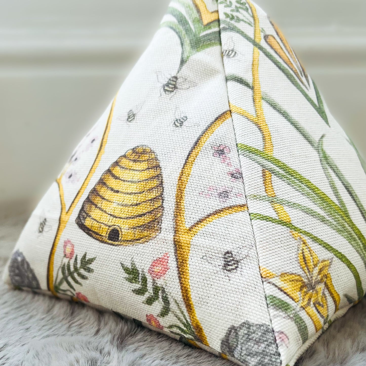 Handmade Floral Bee Doorstop with Angel Strawbridge Chateaux Fabric - Filled or Unfilled, Pyramid & Cylinder Shapes