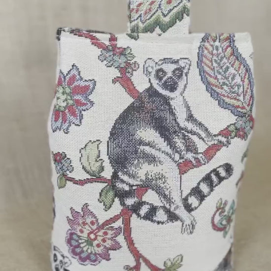 Large Lemur Fabric Door Stop: Rustic Elegance for Home Decor (Filled or Fill at Home)