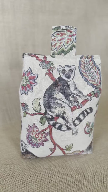 Large Lemur Fabric Door Stop: Rustic Elegance for Home Decor (Filled or Fill at Home)