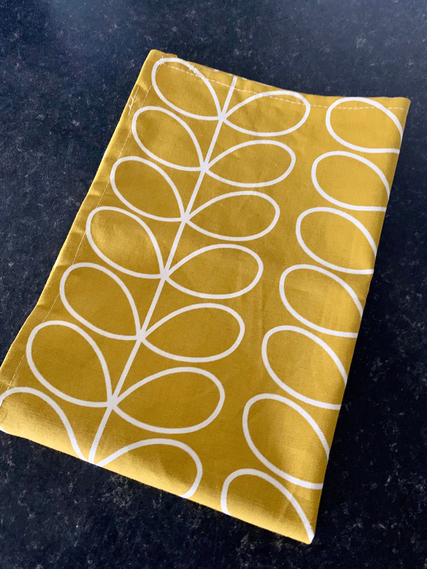 Dandelion Yellow Orla Kiely Linear Stem Kitchen towel / Tea towel