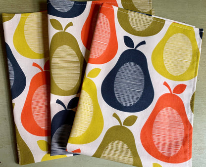 Orla Kiely Scribble Pear Tea Towels: Retro Kitchen Decor