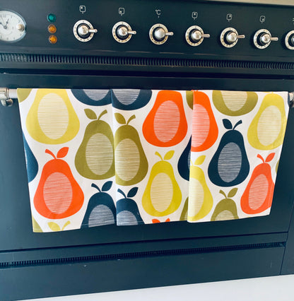 Orla Kiely Scribble Pear Tea Towels: Retro Kitchen Decor