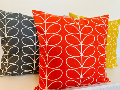 Linear Stem Cushion Covers, Retro Funky Home Decor, Orla Kiely Scatter Cushion, Zip Closing, 16” x 16”