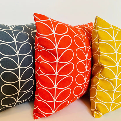 Linear Stem Cushion Covers, Retro Funky Home Decor, Orla Kiely Scatter Cushion, Zip Closing, 16” x 16”