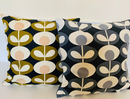 Olive Oval Funky Retro Cushion Covers, Scatter Cushion, Orla Kiely Cushion, Zip Closing