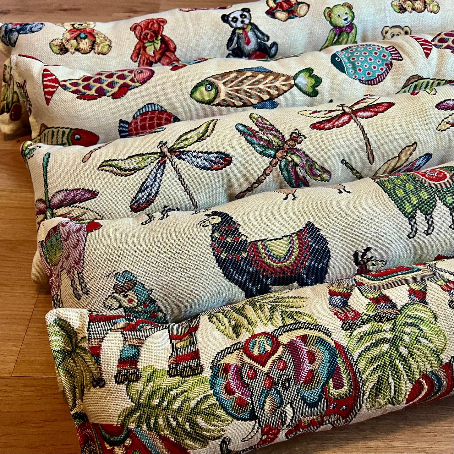 Yellow Scandi Birds Draught Excluder – Weighted, Nordic Retro Decor