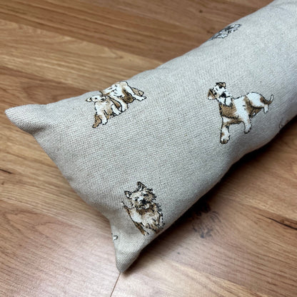 Dog Printed Linen Draught Excluder – Handmade Pet Lover’s Choice