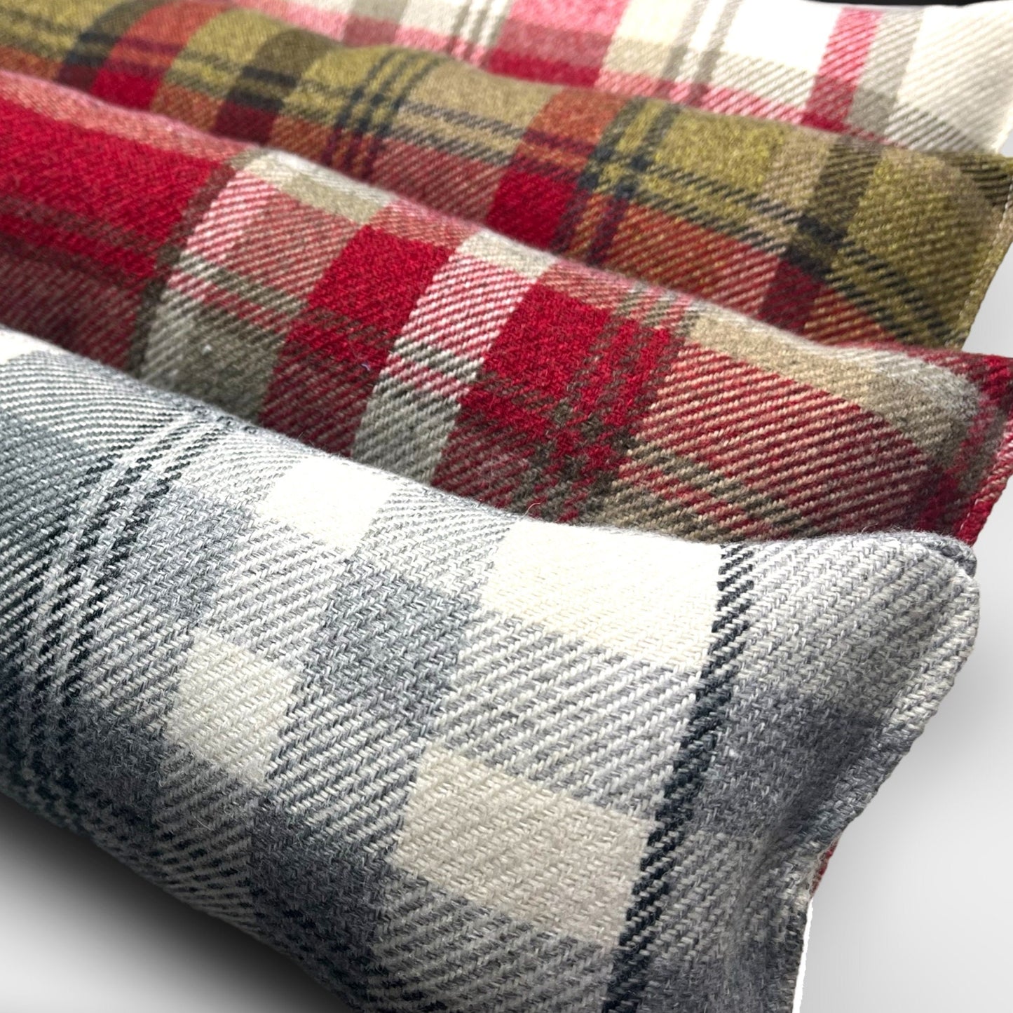 Grey Wool Tartan Heavy Draught Excluder – Farmhouse Style Decor