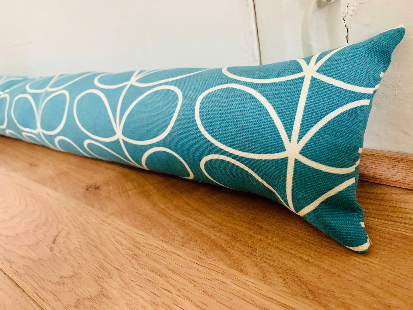 Teal Blue Stem Orla Kiely Heavy Draught Excluder, Retro Decor