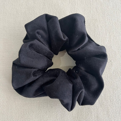 Black Satin Scrunchies Set - Handmade Silk Hair Accessories for Bridesmaids & Gifts