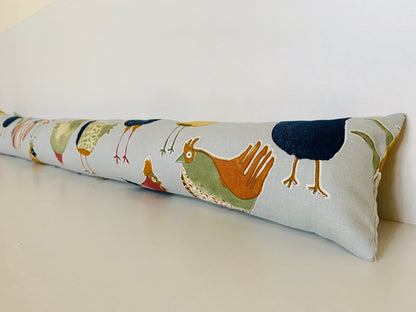 Chicken Print Draught Excluder – Weighted, 70-200cm, Farmhouse Style Decor