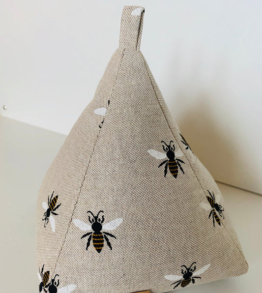 Bumble Bee Print Linen Door Stop: Nature Inspired Home Decor