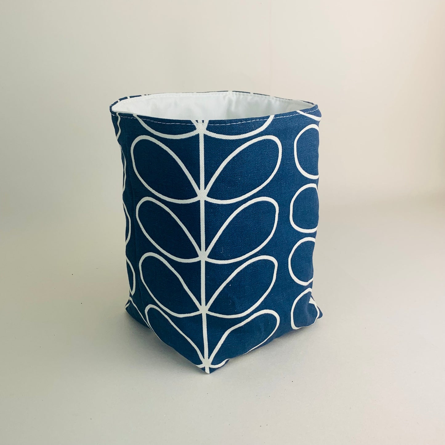 Navy Blue Orla Kiely Plant Pot Covers: Retro Decor, Multiple Sizes