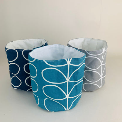 Navy Blue Orla Kiely Plant Pot Covers: Retro Decor, Multiple Sizes