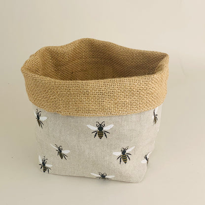 Bumble Bee Print Plant Pot Covers: Boho Style, Multiple Sizes