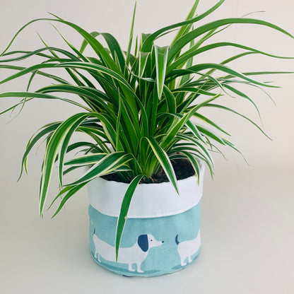 Blue Dachshund Dog Plant Pot - Handcrafted Farmhouse Decor, Multiple Sizes