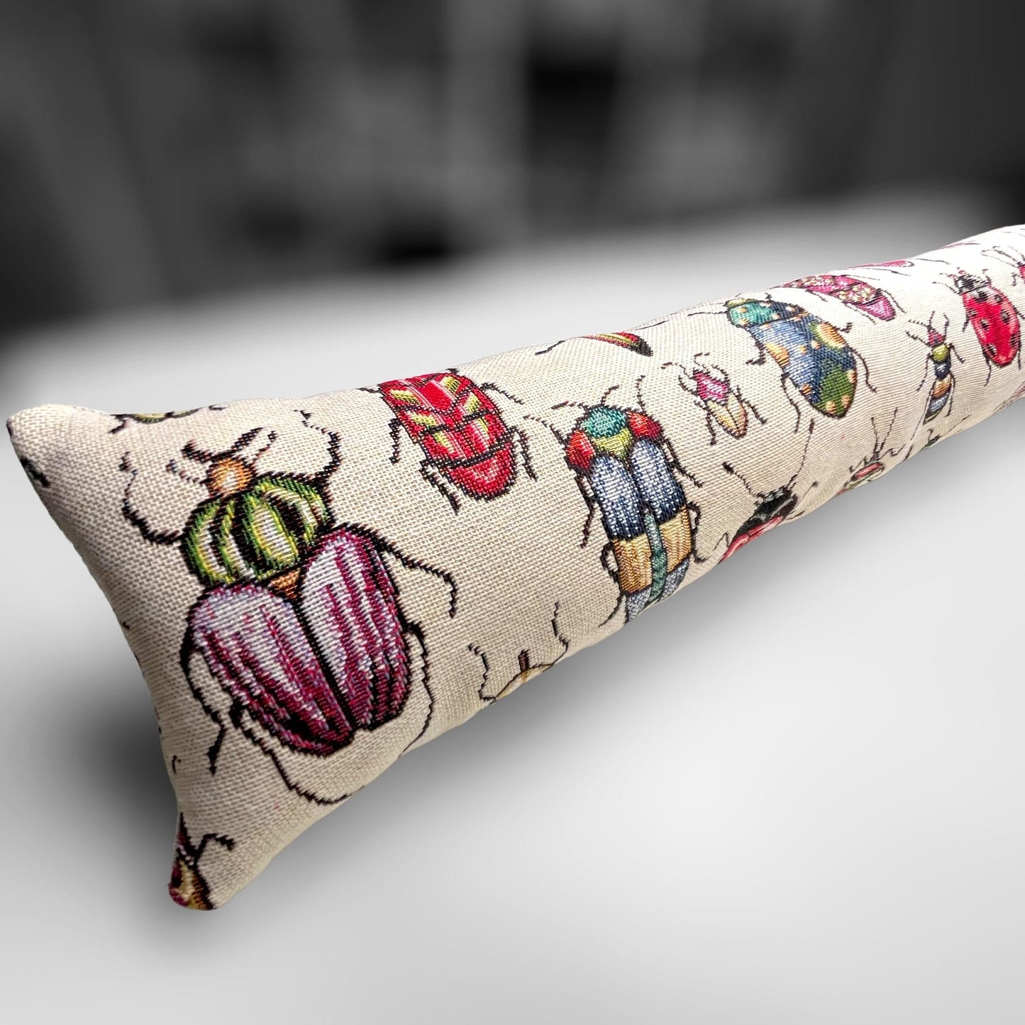 Beetle Ladybug Tapestry Heavy Draught Excluder, Farmhouse Decor