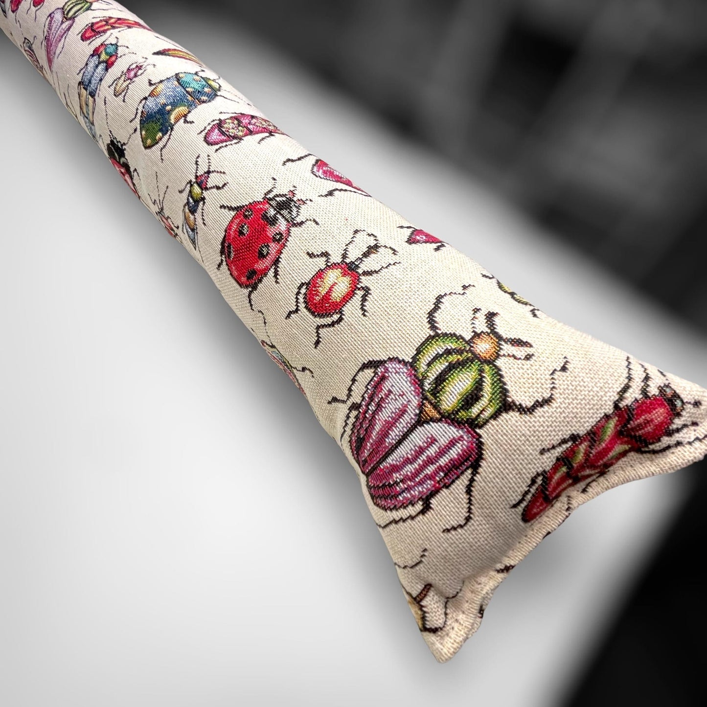 Beetle Ladybug Tapestry Heavy Draught Excluder, Farmhouse Decor