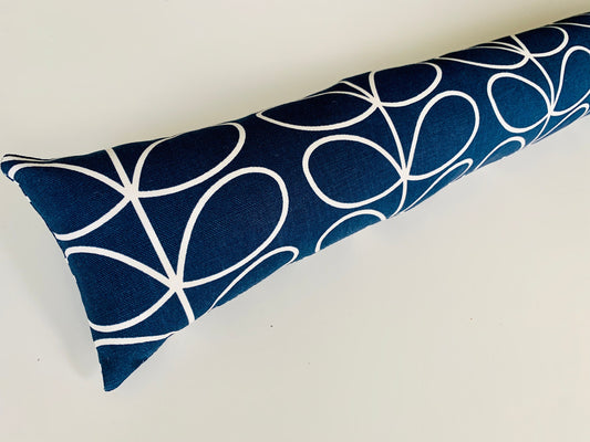 Navy Blue Stem Orla Kiely Heavy Draught Excluder, Retro Decor