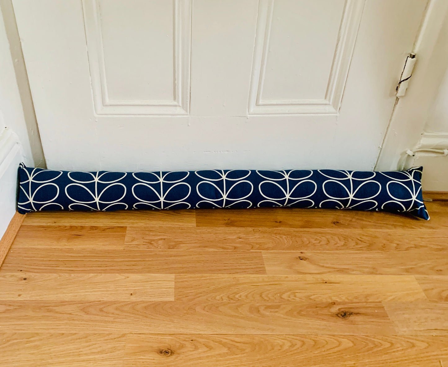 Navy Blue Stem Orla Kiely Heavy Draught Excluder, Retro Decor