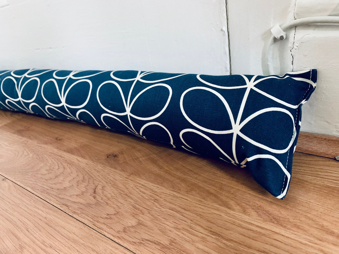 Navy Blue Stem Orla Kiely Heavy Draught Excluder, Retro Decor