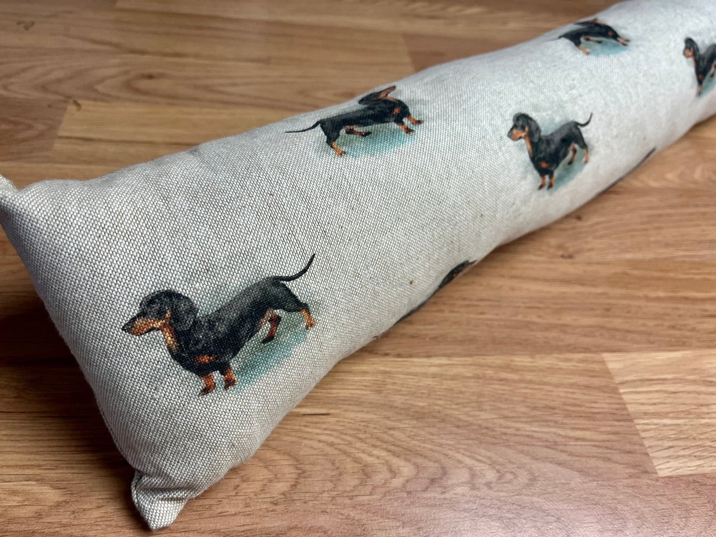 Dachshund Linen Draught Excluder – Weighted, Cozy Dog Lover’s Home Accessory