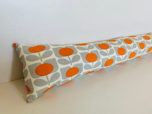 Grey & Orange Orla Kiely Heavy Draught Excluder, Retro Decor