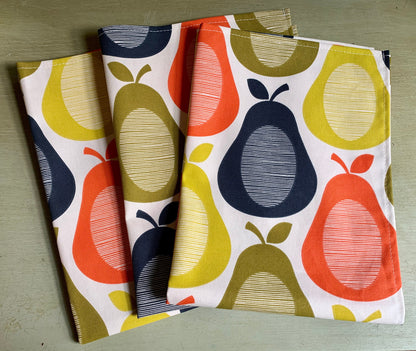 Orla Kiely Scribble Pear Tea Towels: Retro Kitchen Decor