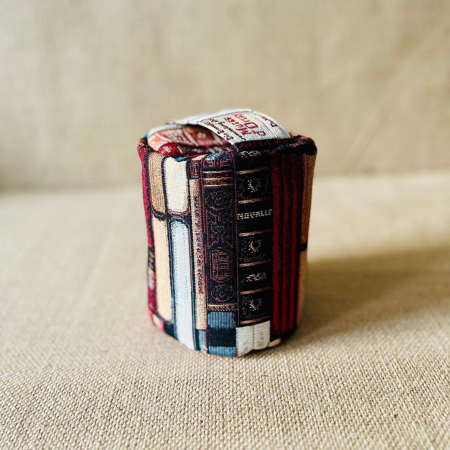 Library Book Woven Fabric Door Stop: Rustic Home Decor