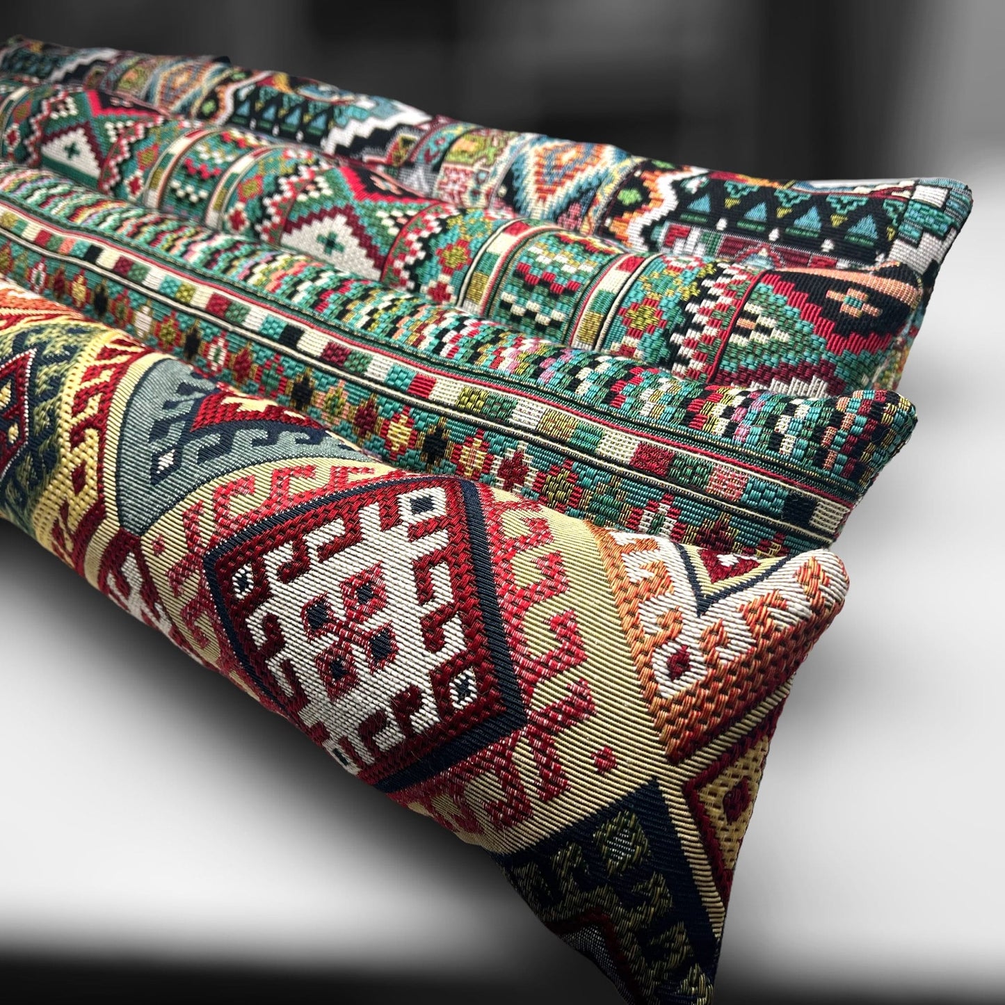 Kilim Tapestry Heavy Draught Excluder, Farmhouse Decor 70-200cm Length