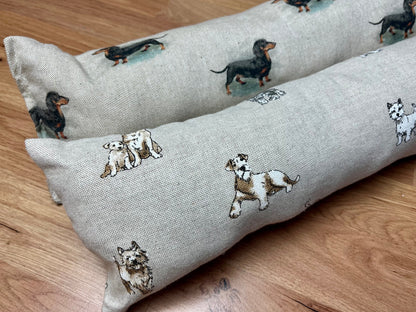 Dog Printed Linen Draught Excluder – Handmade Pet Lover’s Choice