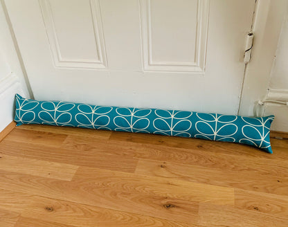 Teal Blue Stem Orla Kiely Heavy Draught Excluder, Retro Decor