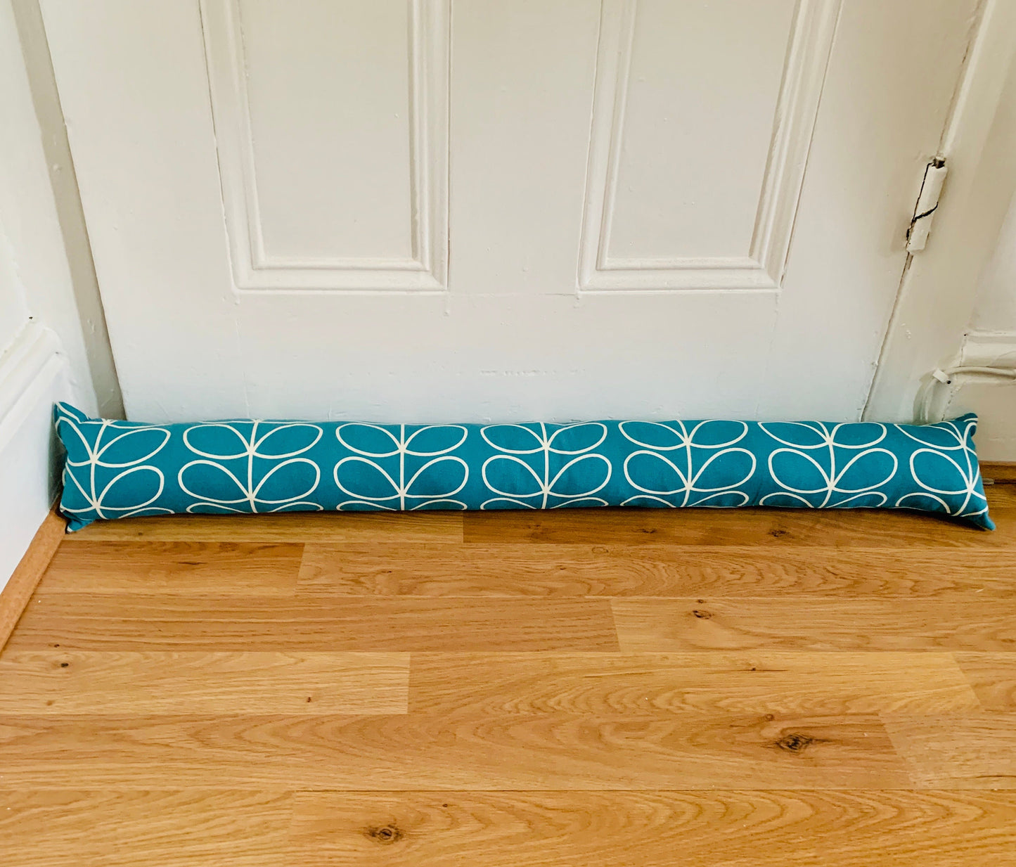 Teal Blue Stem Orla Kiely Heavy Draught Excluder, Retro Decor