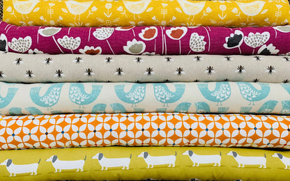 Yellow Scandi Birds Draught Excluder – Weighted, Nordic Retro Decor
