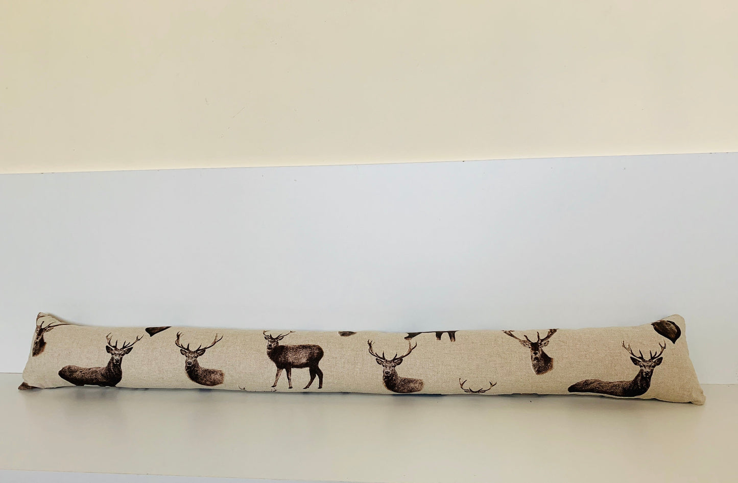 Stag Print Draught Excluder – Weighted, Rustic Farmhouse Decor