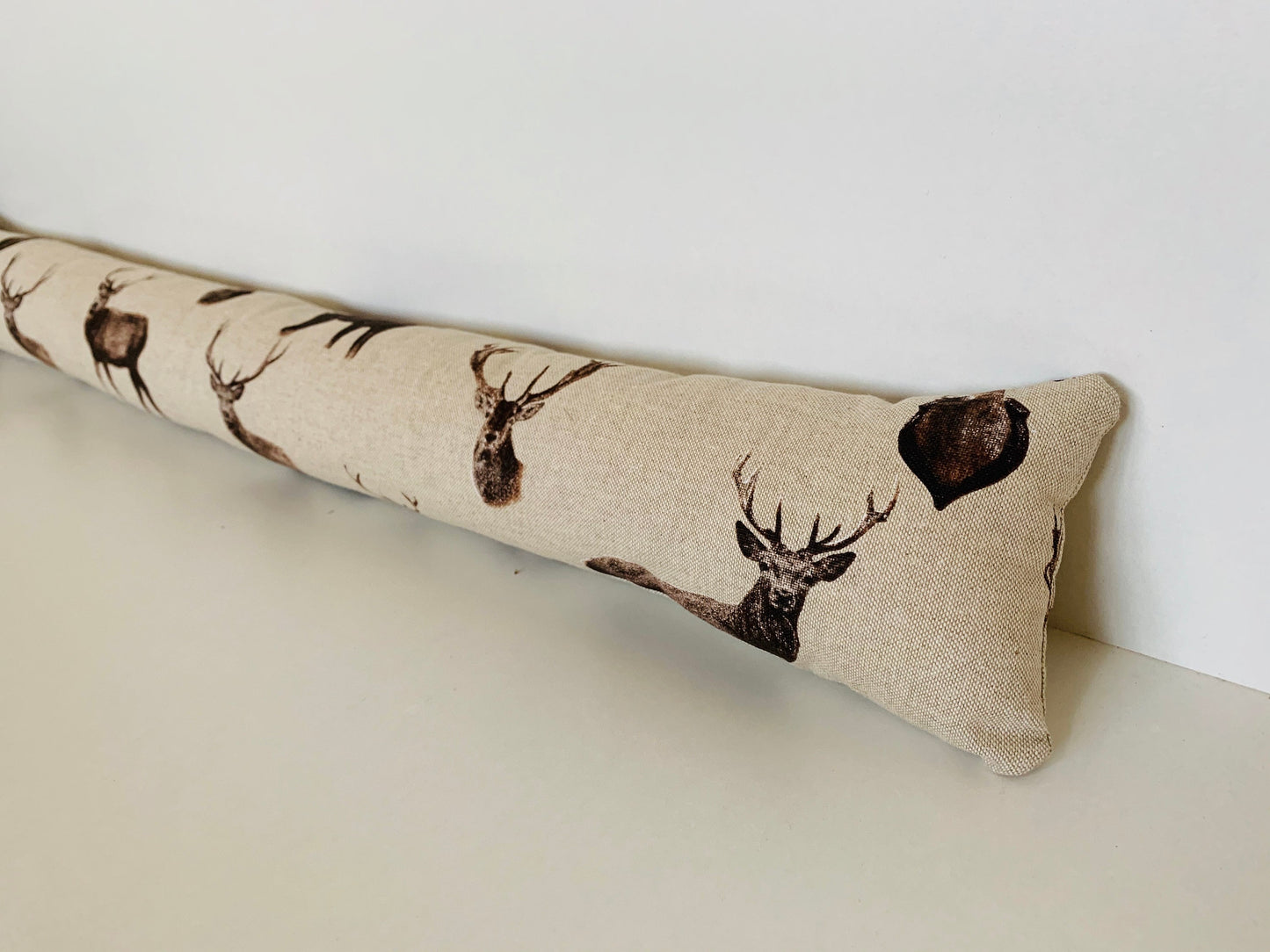 Stag Print Draught Excluder – Weighted, Rustic Farmhouse Decor