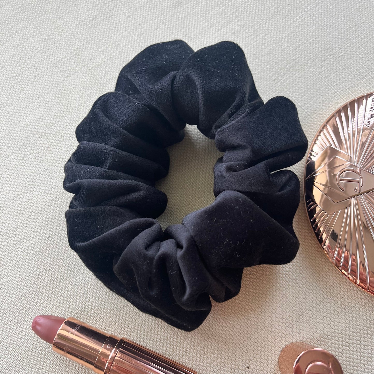 Black Satin Scrunchies Set - Handmade Silk Hair Accessories for Bridesmaids & Gifts