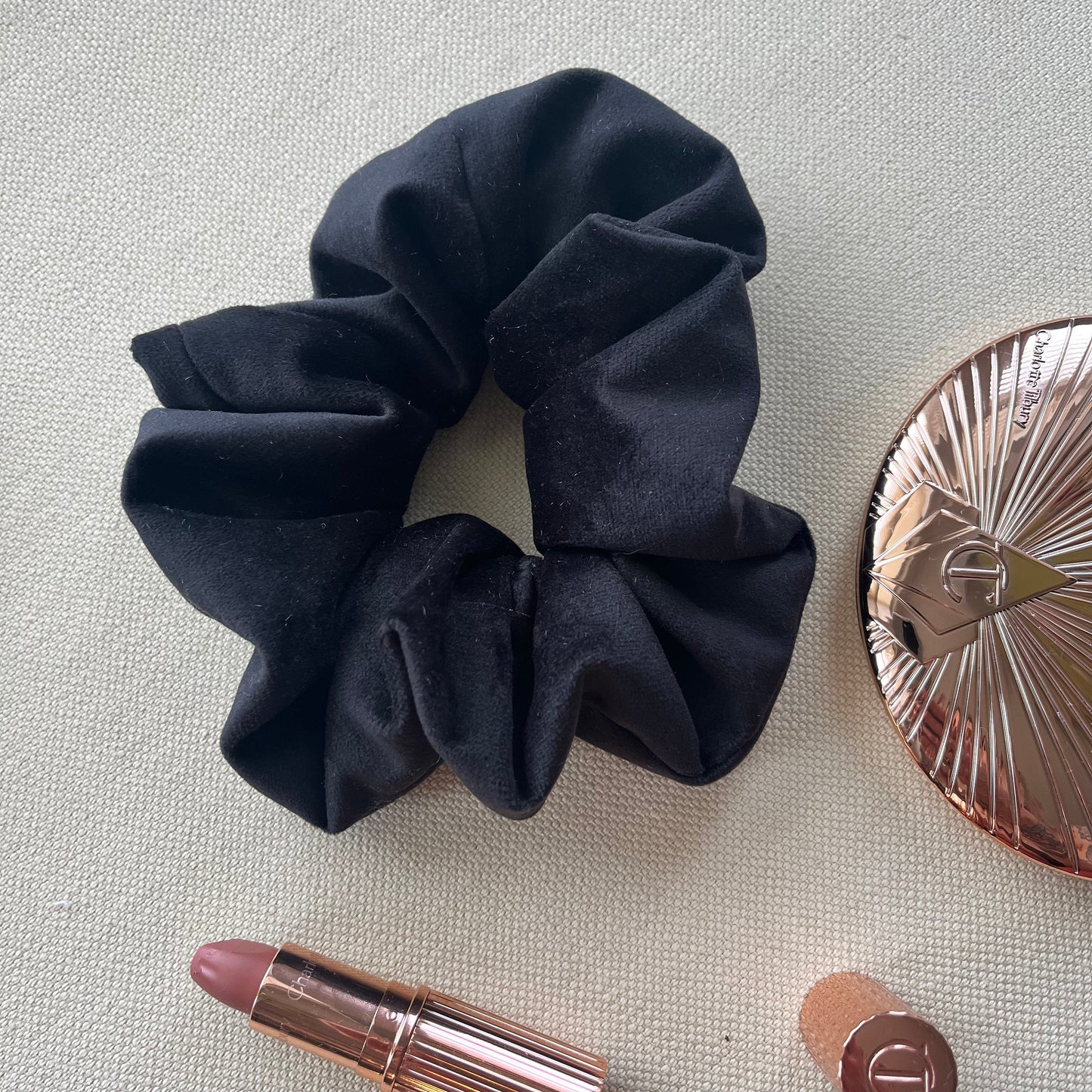 Black Satin Scrunchies Set - Handmade Silk Hair Accessories for Bridesmaids & Gifts