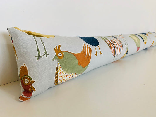 Chicken Print Heavy Draught Excluder, Farmhouse Decor