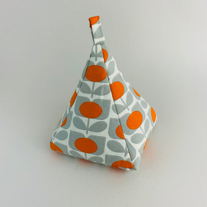 Orla Kiely Grey & Orange Flower Print Door Stop: Retro Home Decor