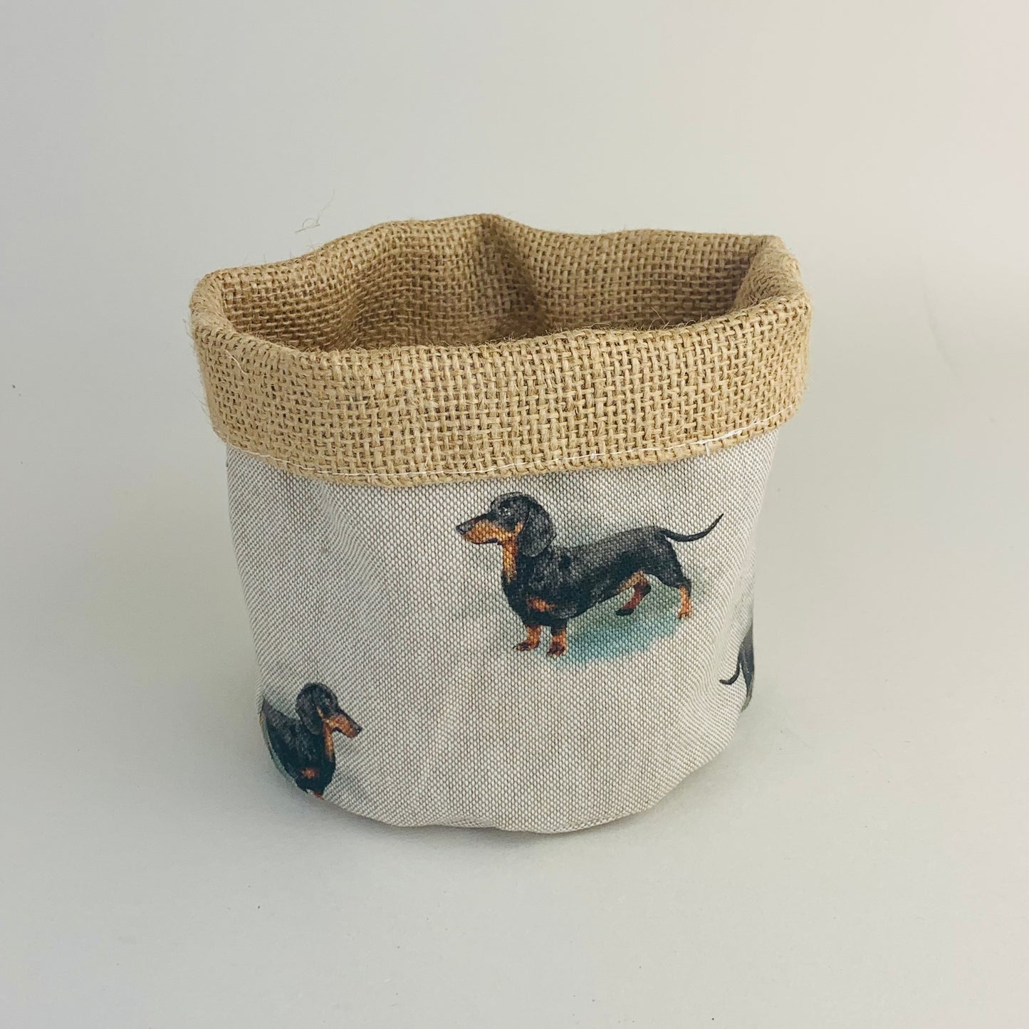 Dachshund Linen Plant Pot Covers: Farmhouse Decor, Multiple Sizes