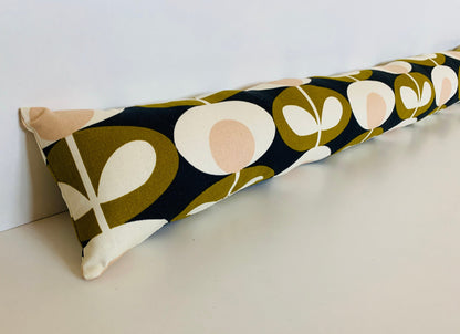 Olive Oval Orla Kiely Heavy Draught Excluder, Retro Decor