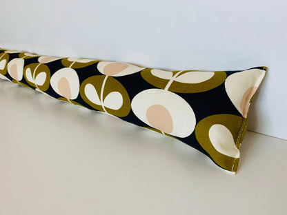 Olive Oval Orla Kiely Heavy Draught Excluder, Retro Decor