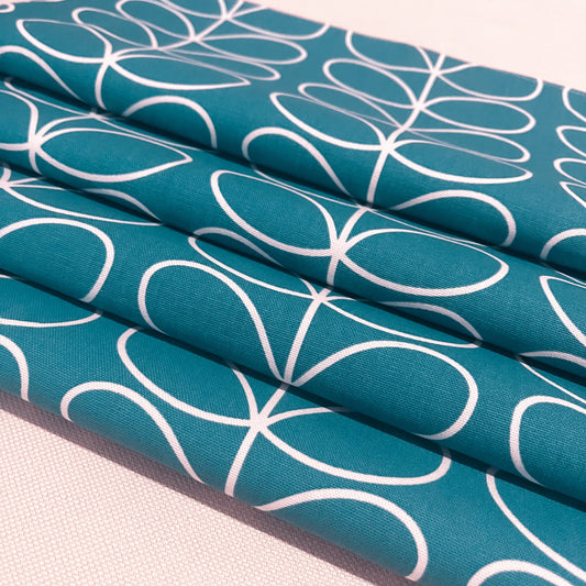 Orla Kiely Linear Stem - Duckegg Teal Blue - Made to Measure Roman Blinds