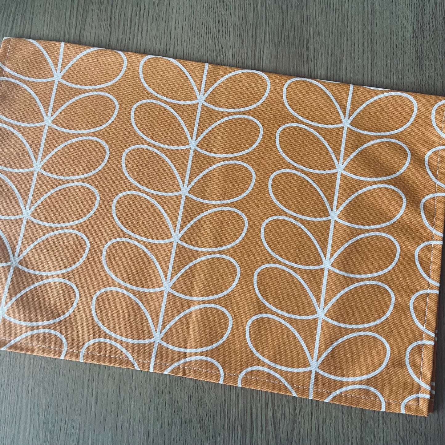 Orla Kiely Papaya Orange Stem Tea Towels: Retro Kitchen Decor